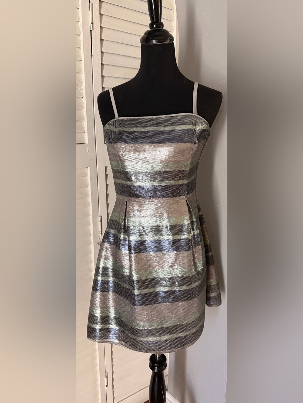 Strapless Sequin Stripe Dress